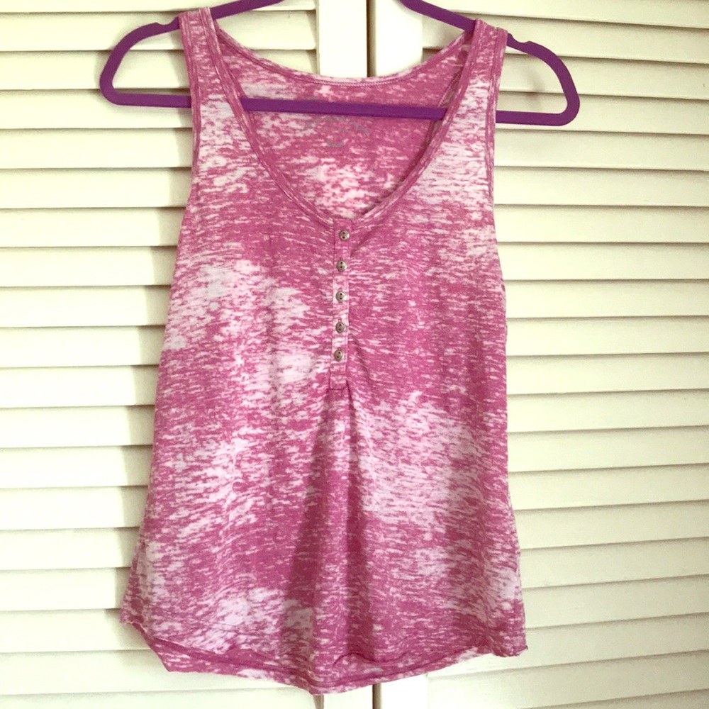 Purplish pink burnt racer back tank